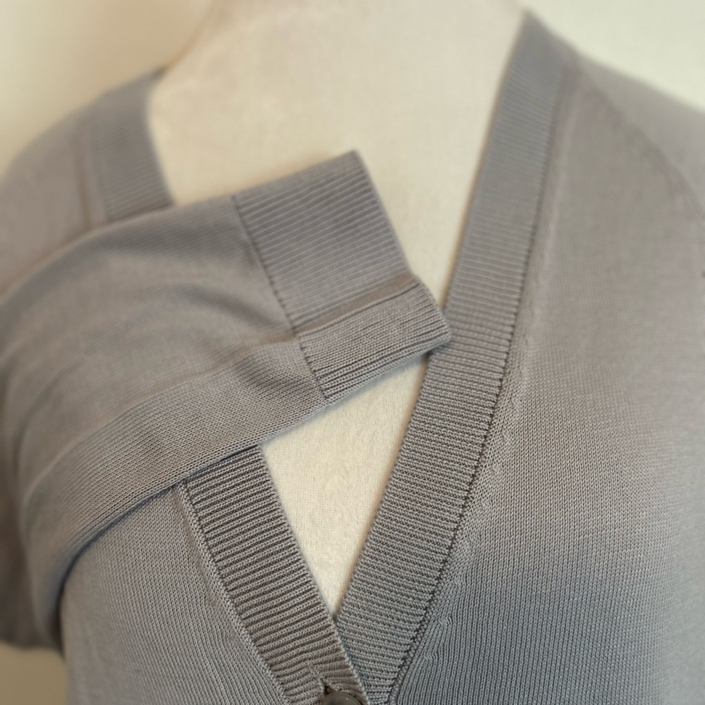 J.Jill Organically Grown Cotton V-Neck Button-up Cardi Gray Size Small - Picture 5 of 13